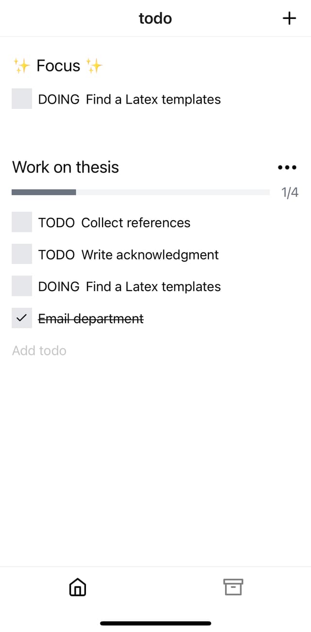 actionist todos screenshot